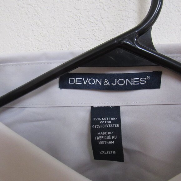 NWOT Kinze Off-White Long Sleeve Button Down Devon & Jones Shirt 2XL - Picture 3 of 5